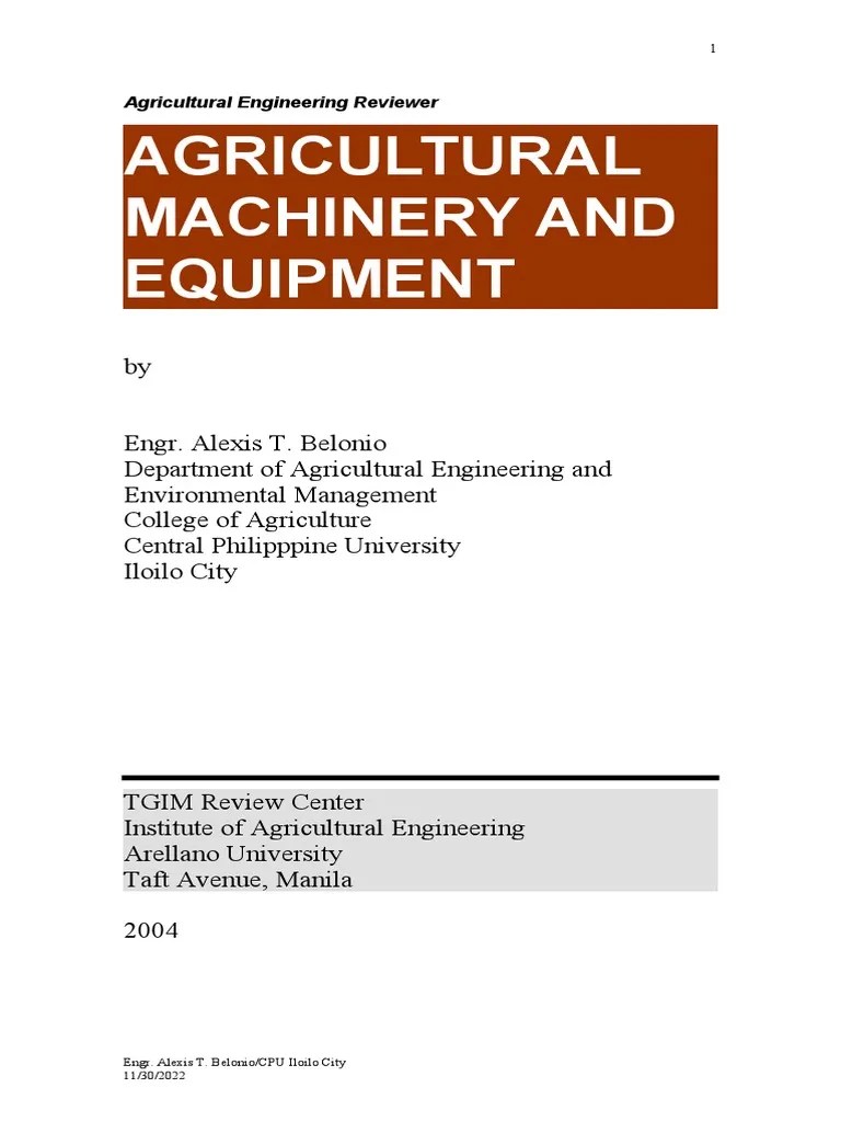 Agricultural Machinery And Equipment | PDF | Belt (Mechanical) | Steel