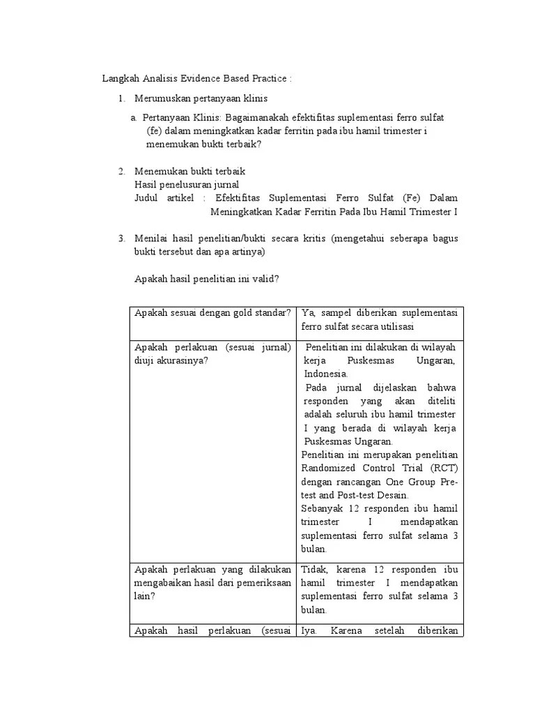 Langkah Dalam Evidence Based Practice Midwifery (Lestari) | PDF