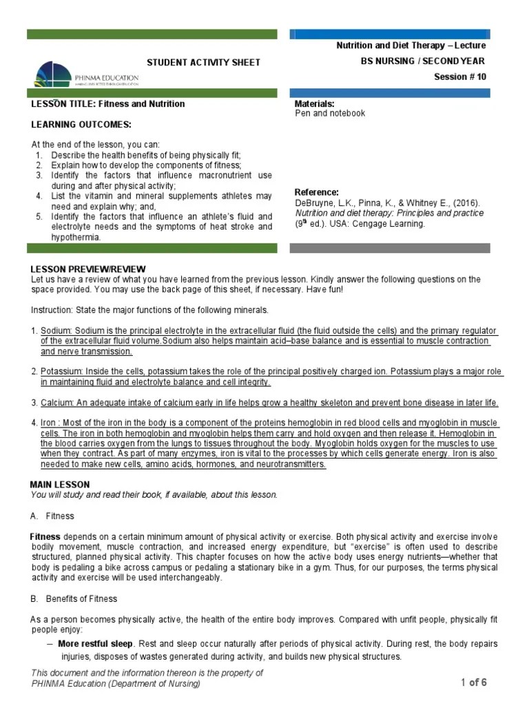 Nutrition And Fitness For Athletes | PDF | Strength Training | Physical ...