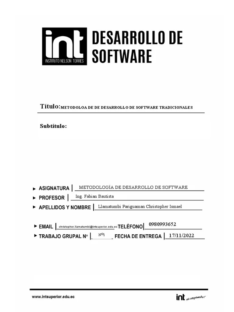 Metodologia De Desarrollo De Software | PDF