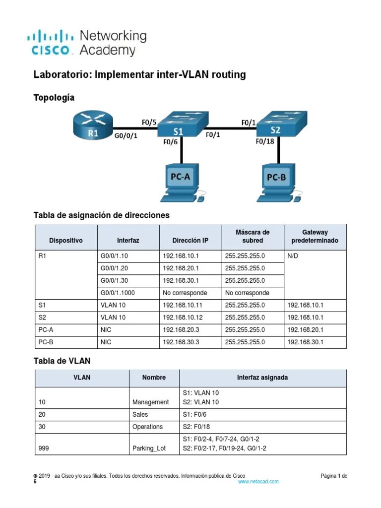Lab - 4 - Implement Inter-VLAN Routing | PDF