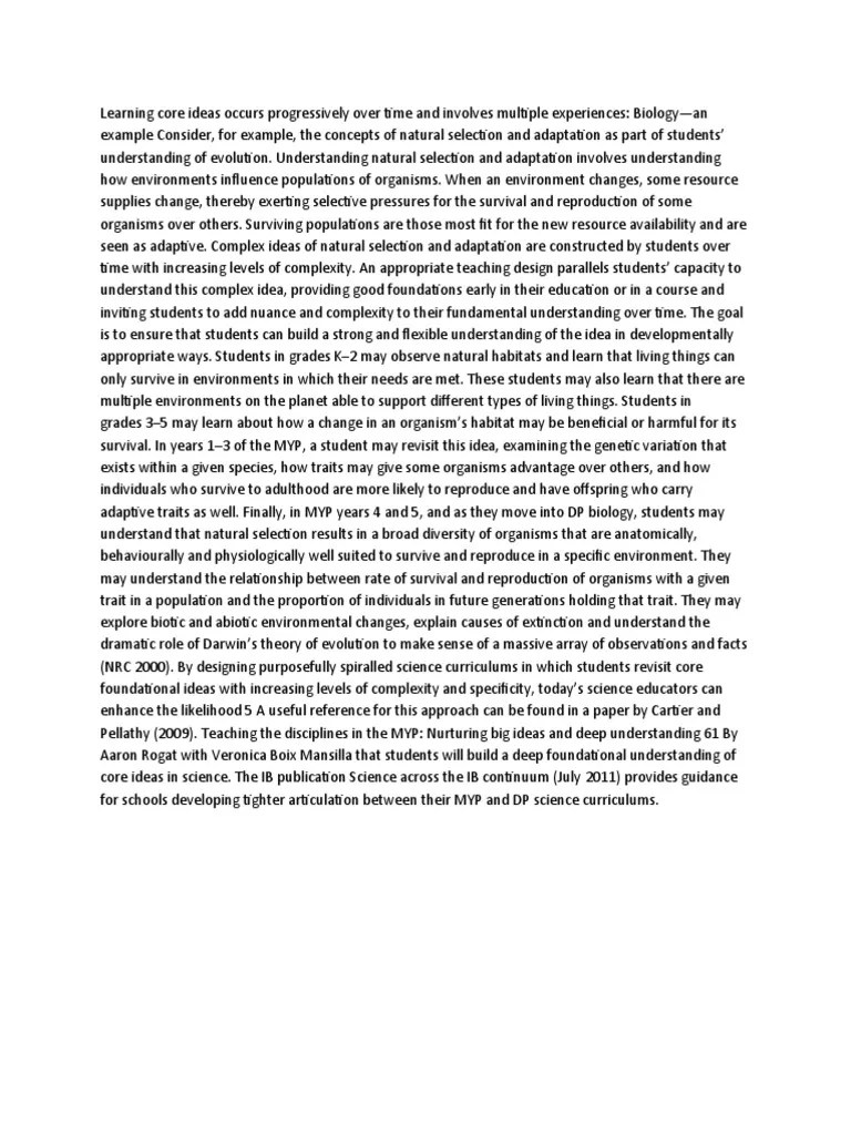 Biology MYP | PDF | Natural Selection | Adaptation