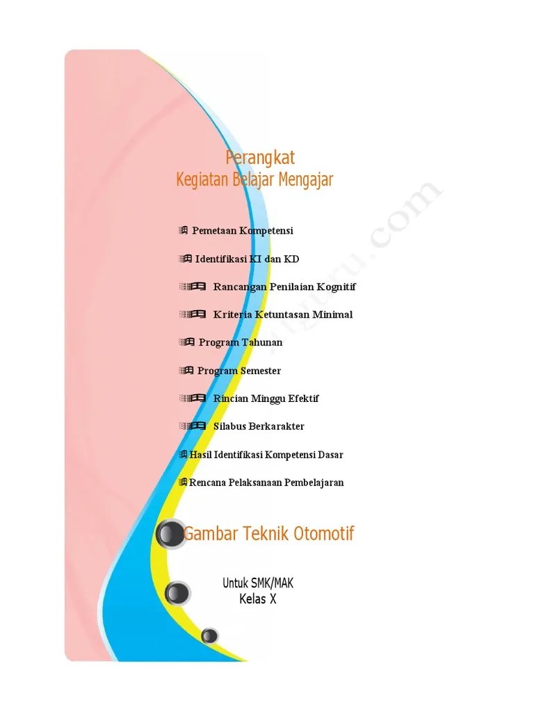 Perangkat Pembelajaran SMK Kelas X TBSM Gambar Teknik Otomotif Dikonversi | PDF