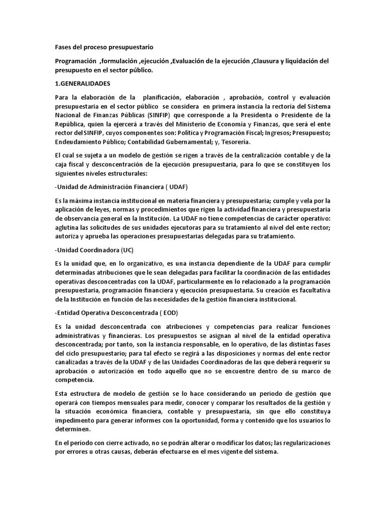 3.1. Fases Del Proceso Presupuestario (Sector Publico) | PDF ...