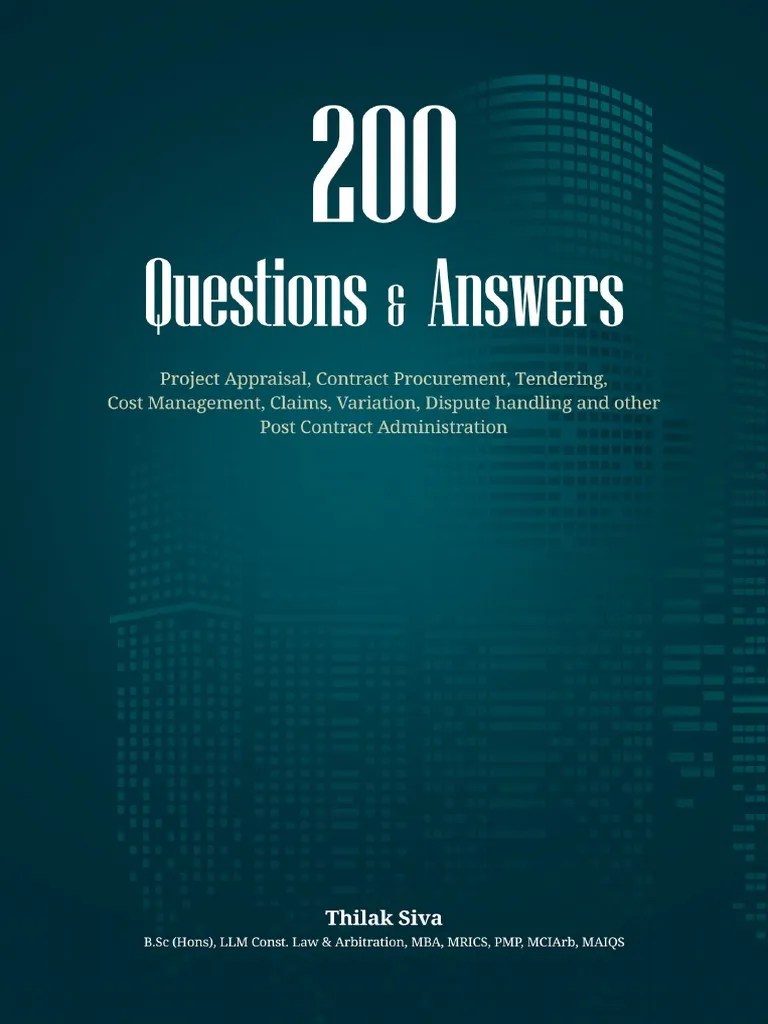 Construction Contracts 200 Questions And Answers | PDF | Offer And ...