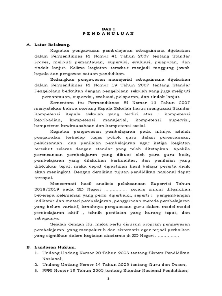 Program Pengawasan Kepala Sekolah Dalam Pembelajaran | PDF