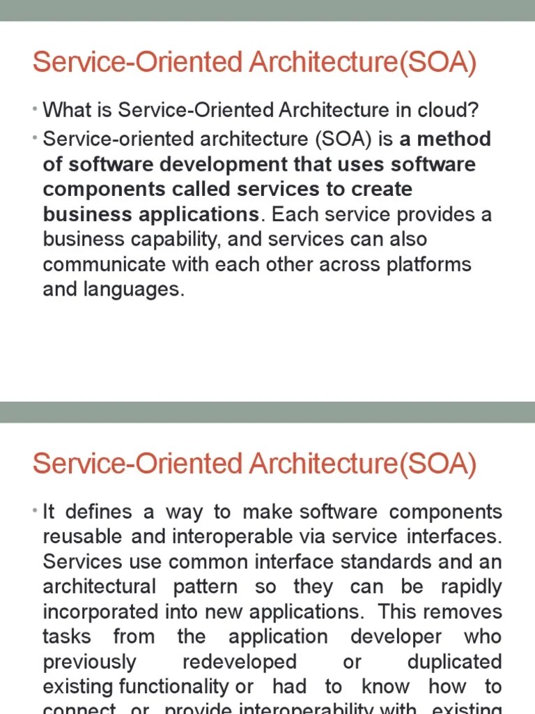 Service-Oriented Architecture (SOA) | PDF | Cloud Computing | Service ...