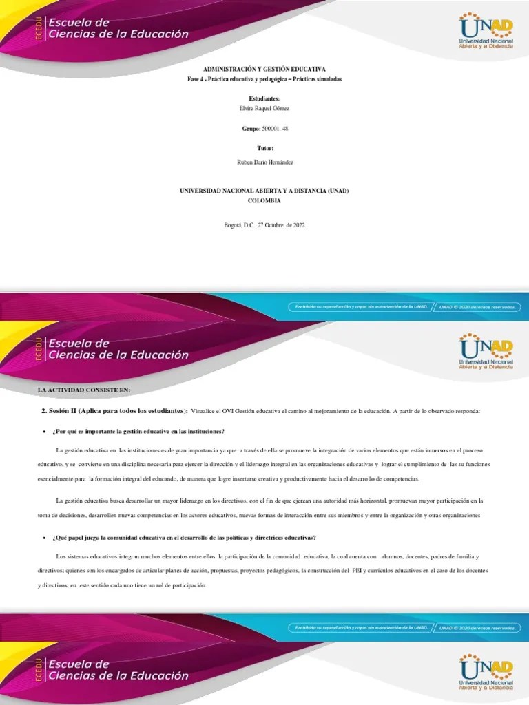 Fase 4 -Práctica Educativa Y Pedagógica – Prácticas Simuladas | PDF | Planificación Estratégica ...