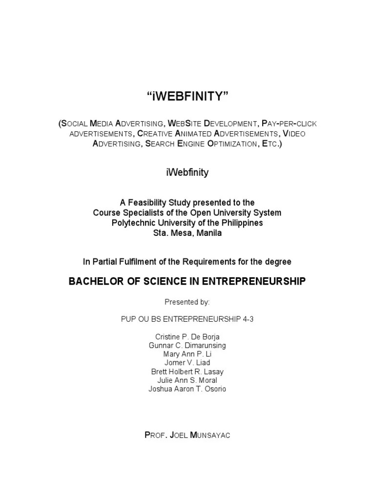 Feasibility Study | PDF | Digital Marketing | Marketing