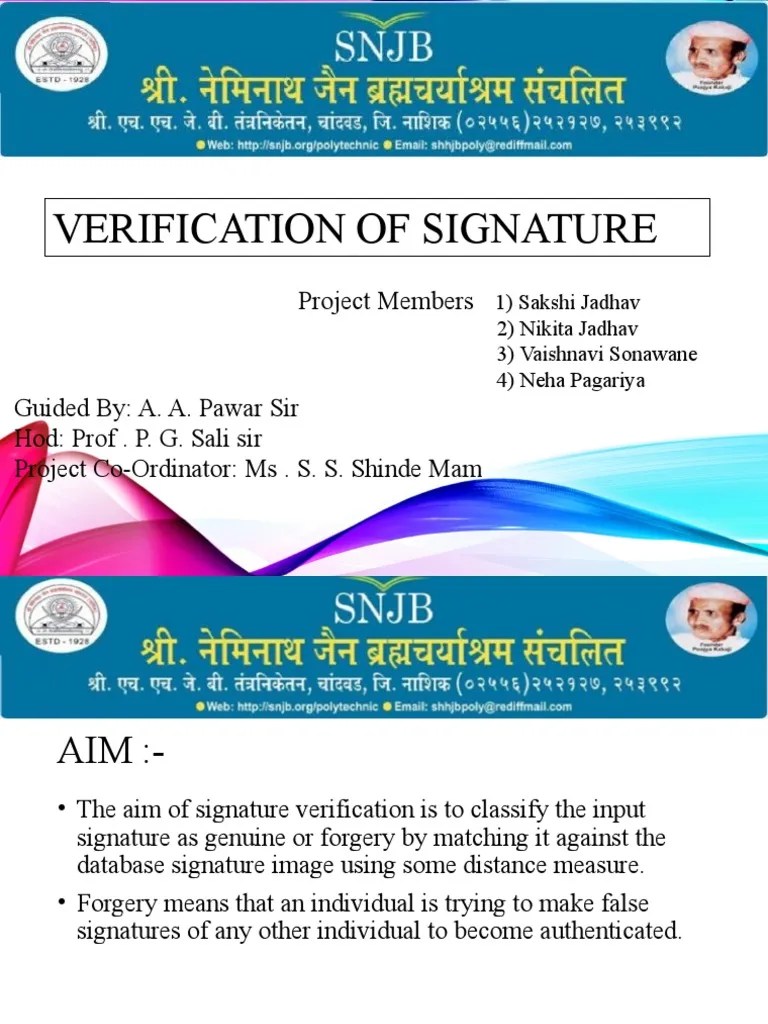 Signature Verification | Download Free PDF | Signature | Authentication