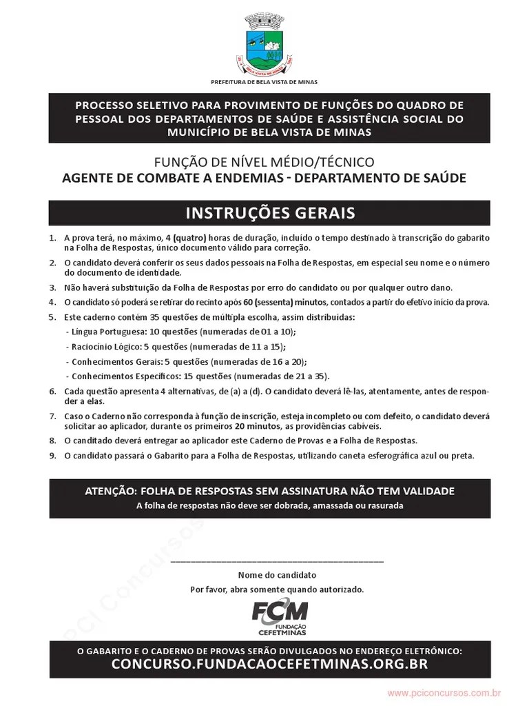 Agente De Combate A Endemias | PDF | Palavra