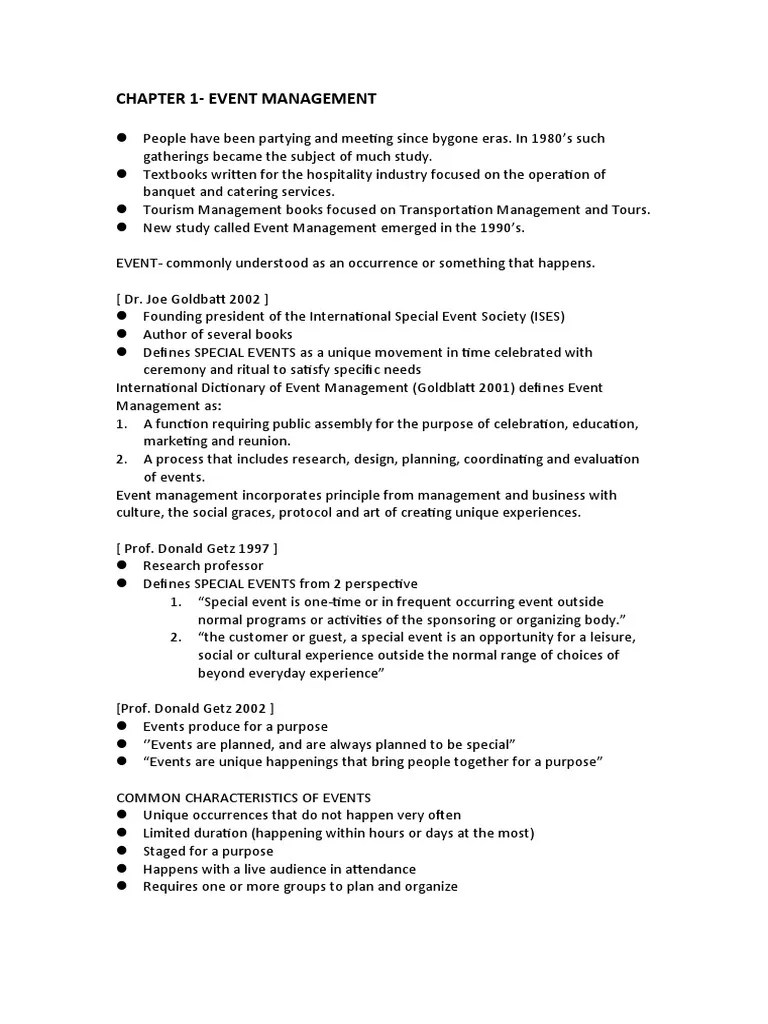 Chapter 1 - Event Management | PDF