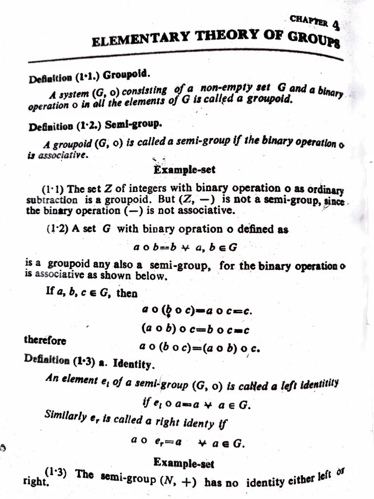 Elementary Theory Of Groups (Part 1) | PDF