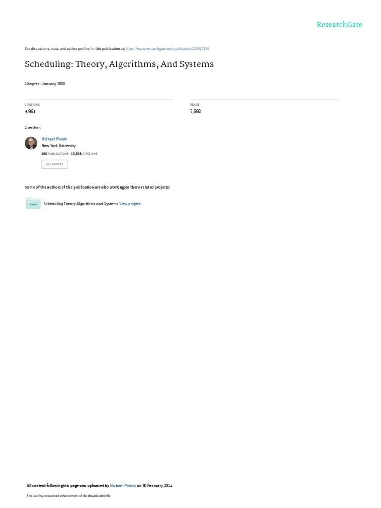 Scheduling Theory Algorithms And Systems | PDF | Mathematical ...