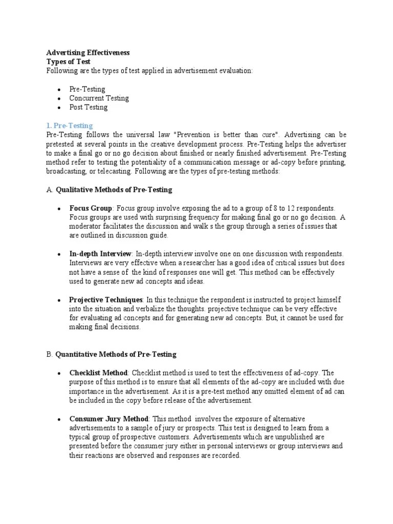 Advertising Effectiveness | PDF | Advertising | Survey Methodology