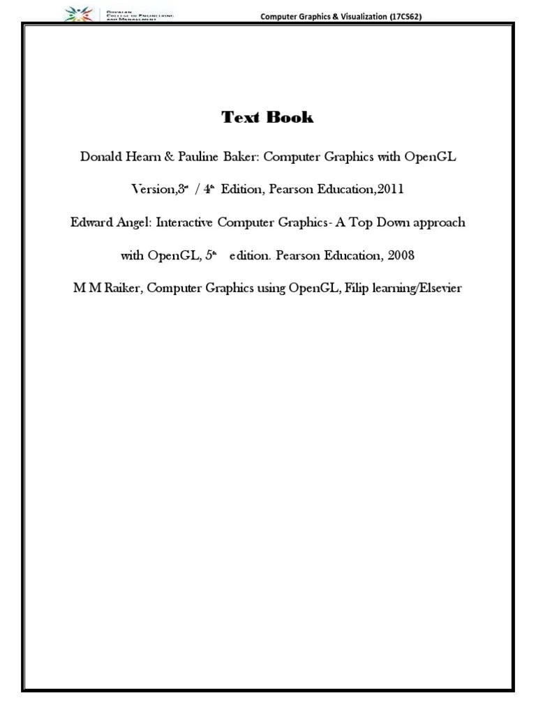 Computer Graphics VTU | Download Free PDF | Cartesian Coordinate System | Vertex (Geometry)