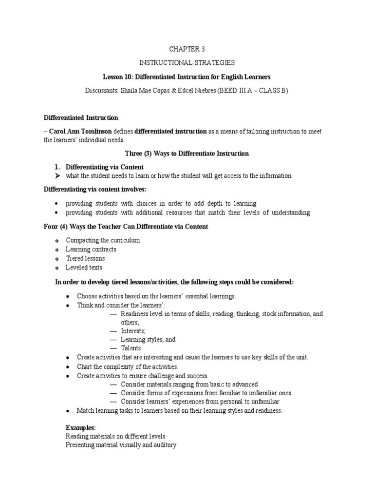 Differentiated Instruction | Download Free PDF | Differentiated Instruction | Change