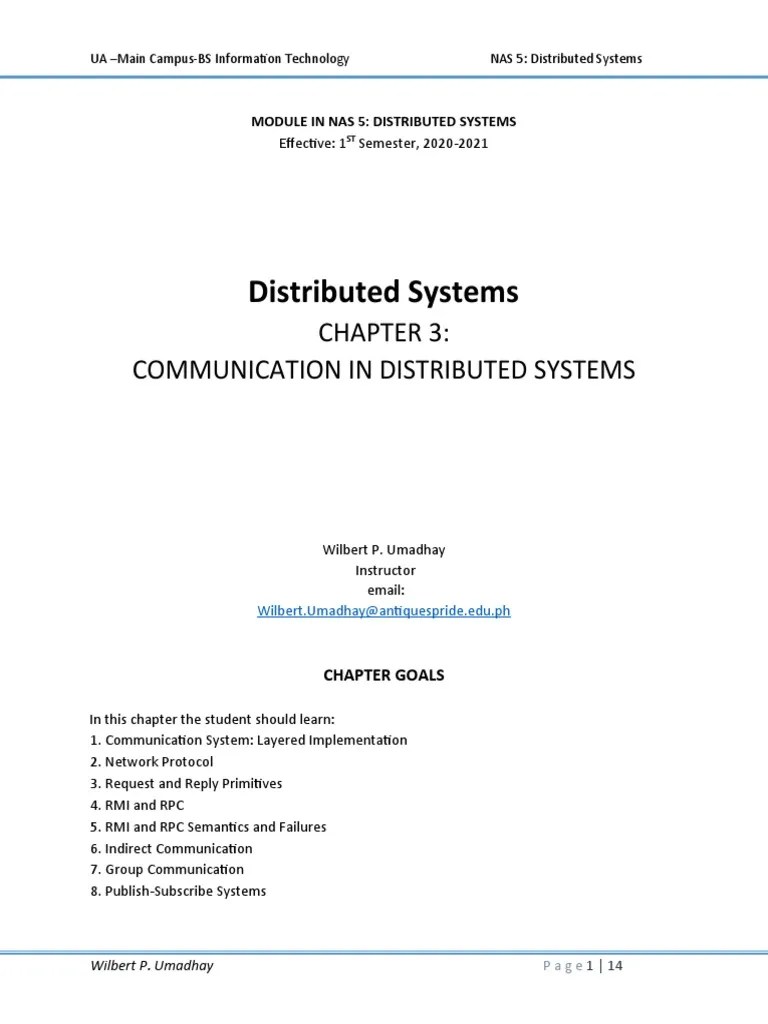 Chapter 3 Communication In Distributed Systems | PDF | Transmission Control Protocol | Internet ...