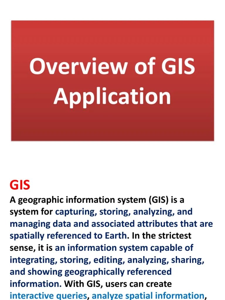 Overview Of GIS Application | PDF | Geographic Information System ...