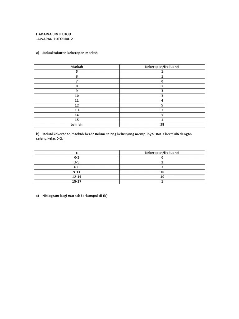 Jawapan Tutorial 2 | PDF