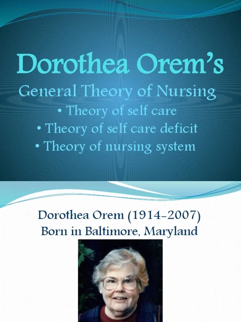 Dorothea Orem | PDF | Nursing | Health Care