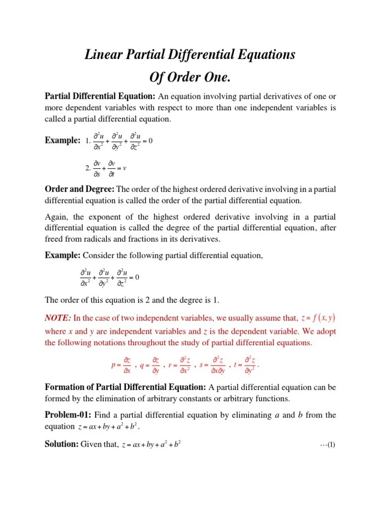 07 Partial Differential Equation | PDF | Derivative | Equations