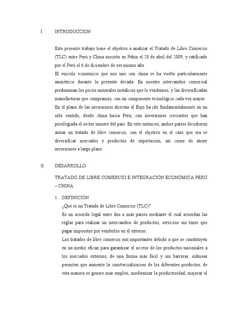 Tratado De Libre Comercio Perú-China | PDF | Perú | Tratado De Libre ...