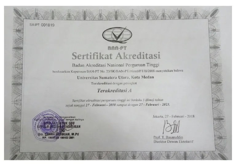 Akreditasi USU | PDF