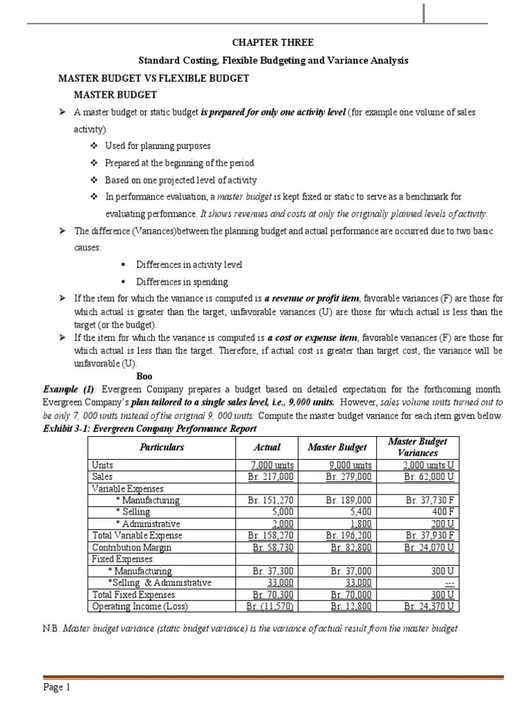 Cost II CH 3 | PDF | Variance | Budget