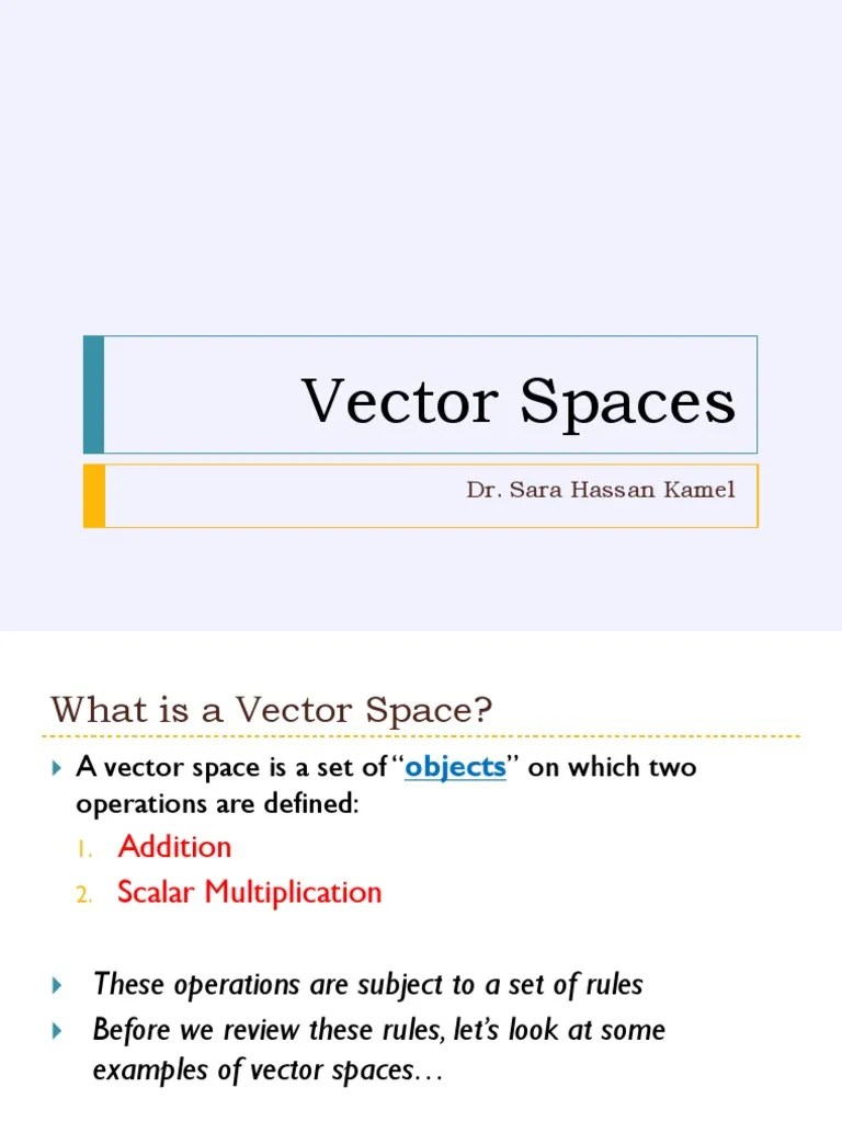 Vector Spaces, Linear Algebra, Alexandria University | PDF | Linear ...
