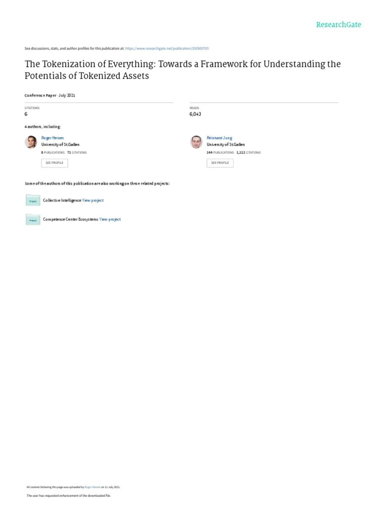 The Tokenization Of Everything: Towards A Framework For Understanding ...