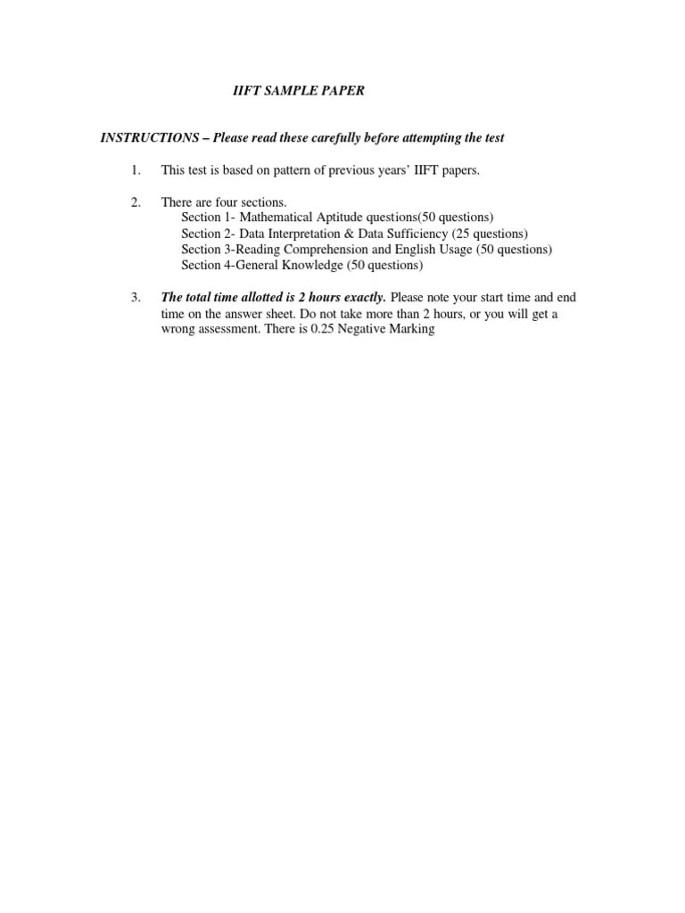 Iift Sample Paper | PDF | Area | Biodiversity