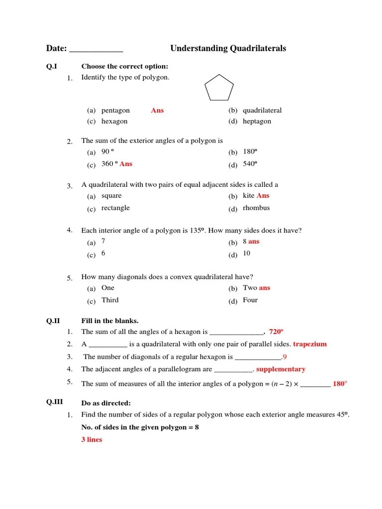 WB - AS - CBSE - VIII - Math - Understanding Quadrilaterals | PDF | Elementary Geometry ...