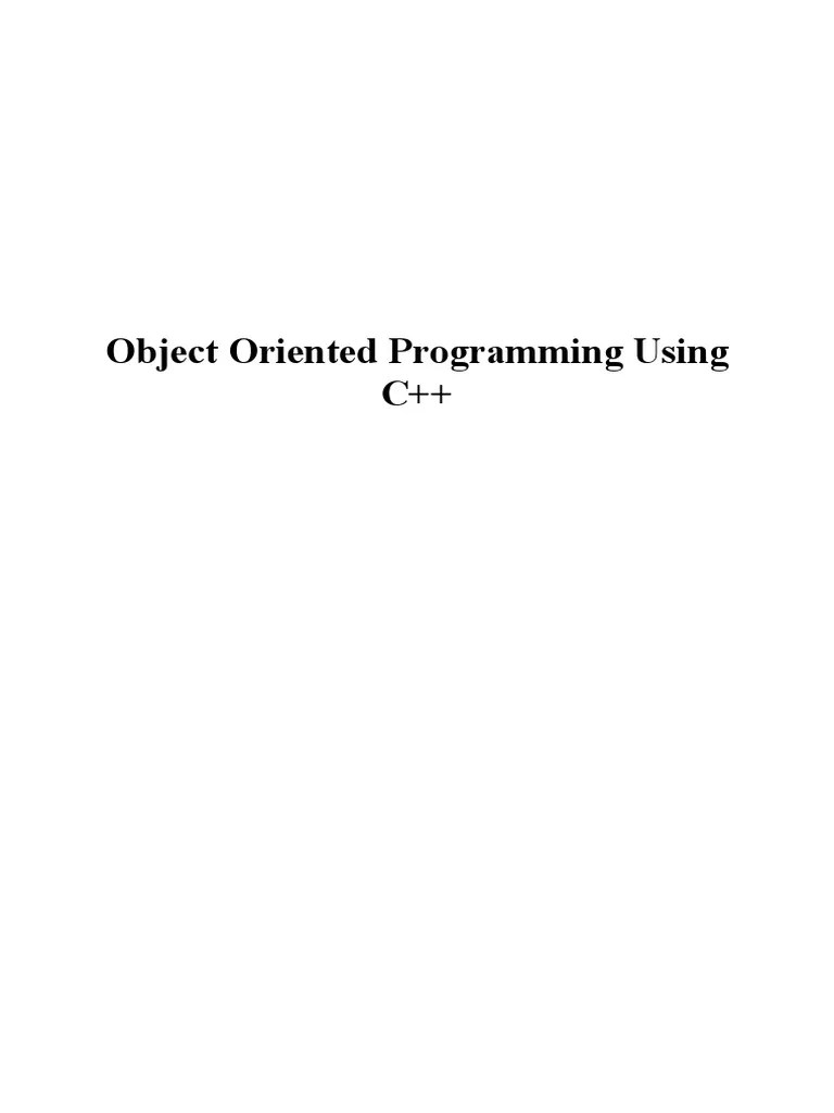 C++ Notes | PDF | Object Oriented Programming | Class (Computer ...