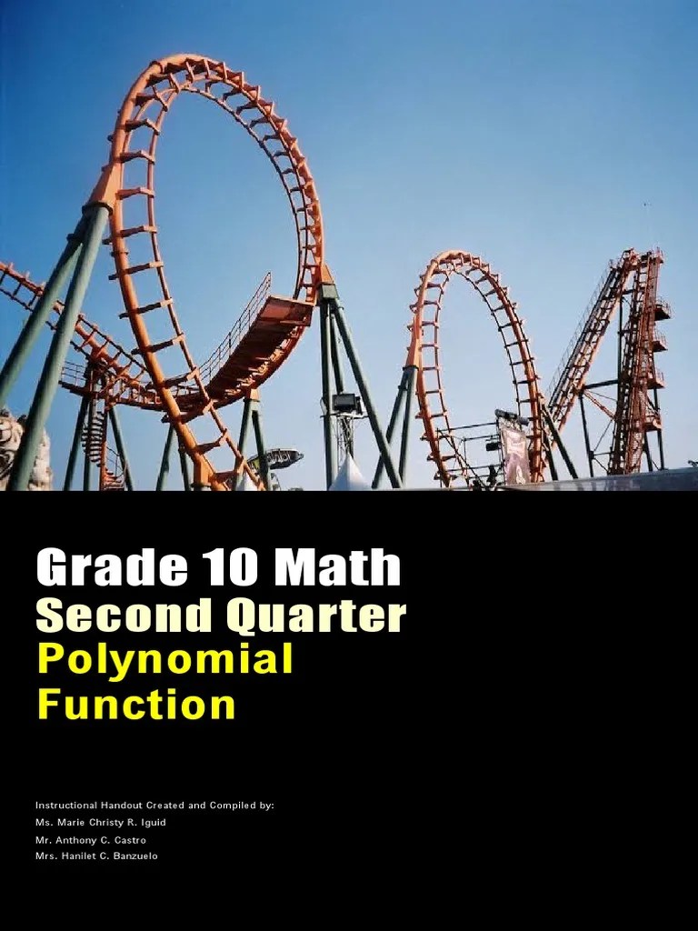 Grade 10 Math Instructional Links And Handout Polynomial Functions 2nd ...
