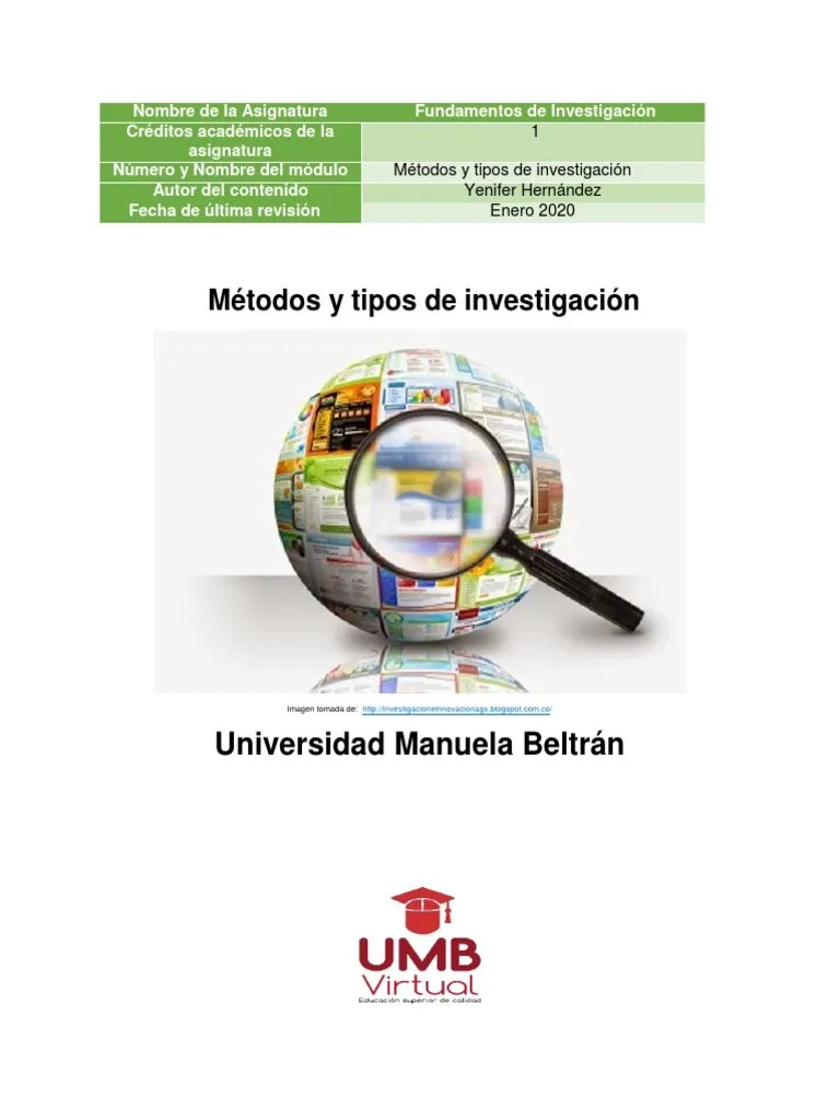 Módulo III. Métodos Y Tipos De Investigación-1-1-1 | PDF | Método Científico | Razonamiento ...