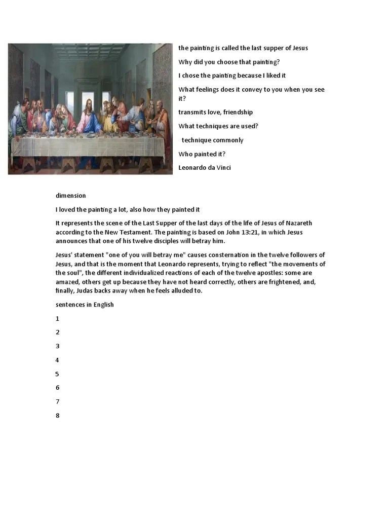 La Ultima Cena De Jesus | PDF