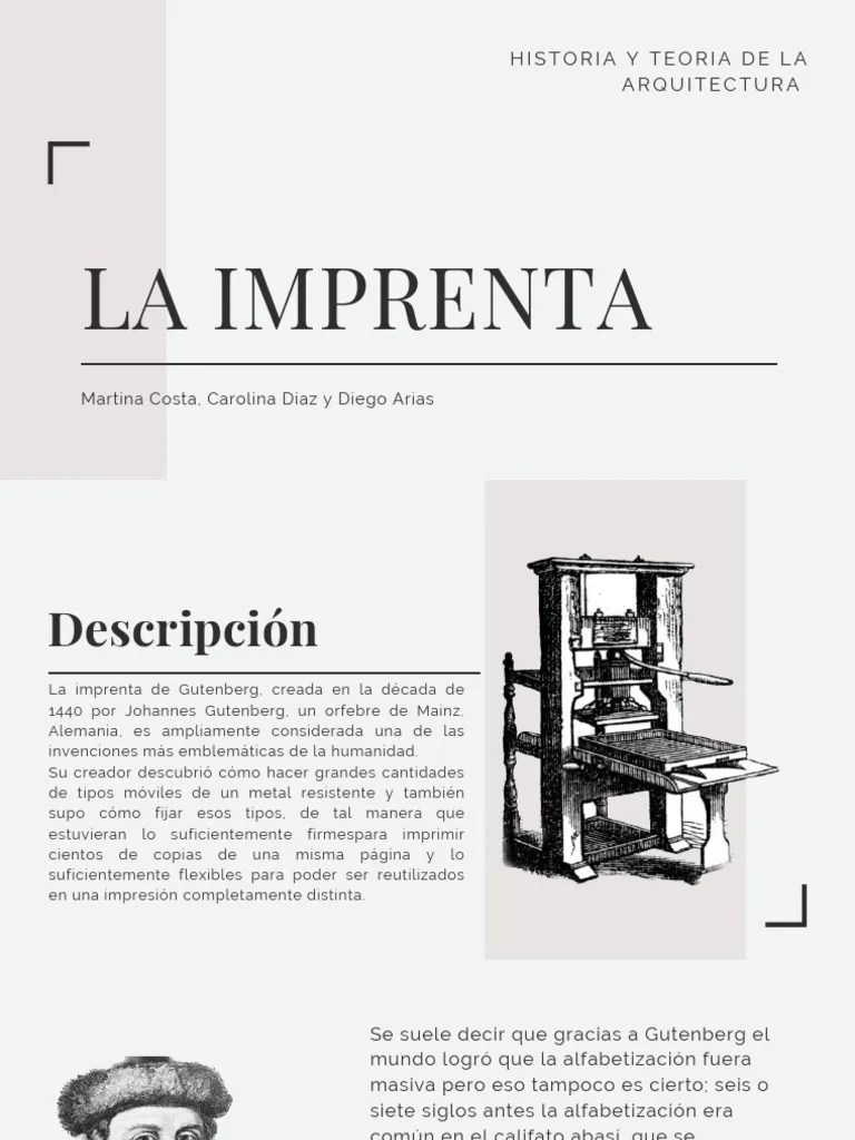 La Imprenta | PDF | Imprenta | Johannes Gutenberg