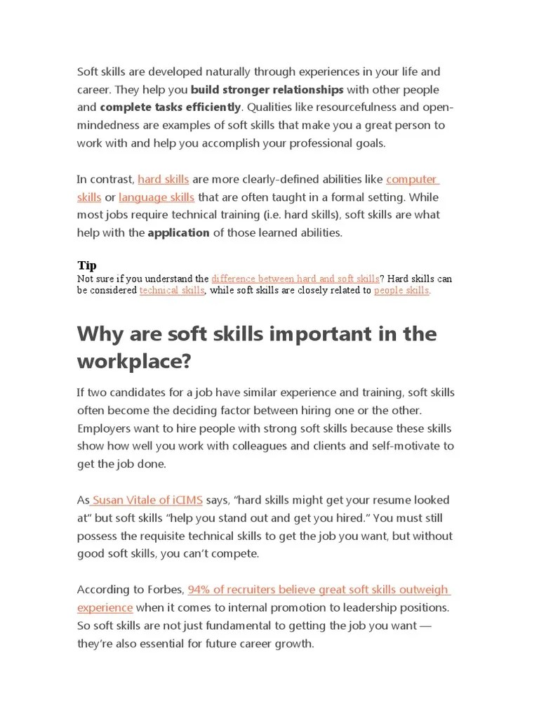 Soft Skills | PDF | Creativity | Leadership