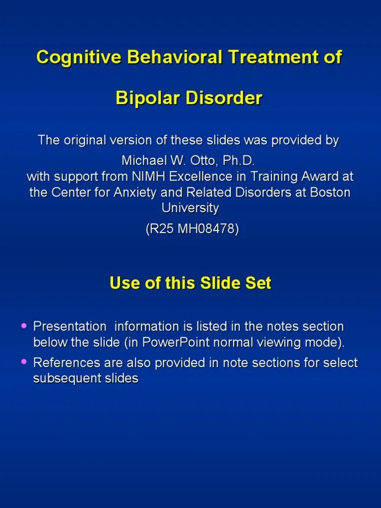 CBT For Bipolar Disorder Slide Set For Teaching | Download Free PDF | Bipolar Disorder ...
