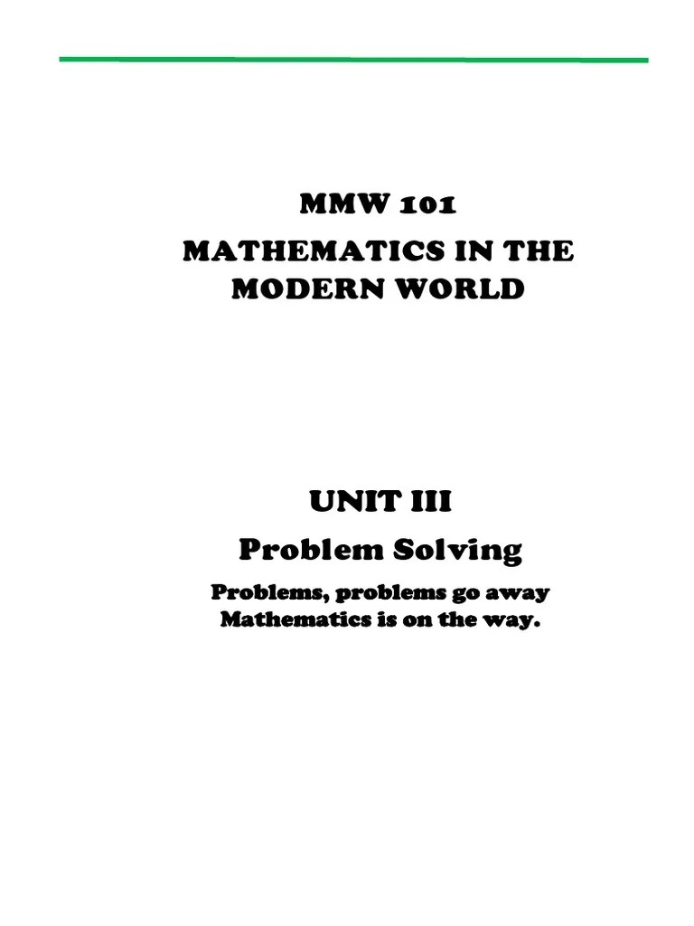 MMW Module Unit 3 Final Version | PDF | Numbers | Mathematics