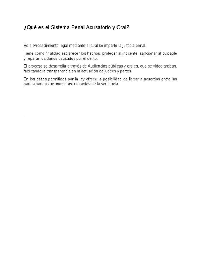 Sistema Penal Acusatorio (Audiencias) | PDF | Sentencia (ley ...