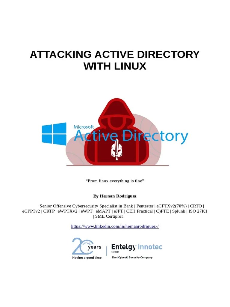 Attacking Active Directory With Linux | PDF | Security Engineering | Computer Science