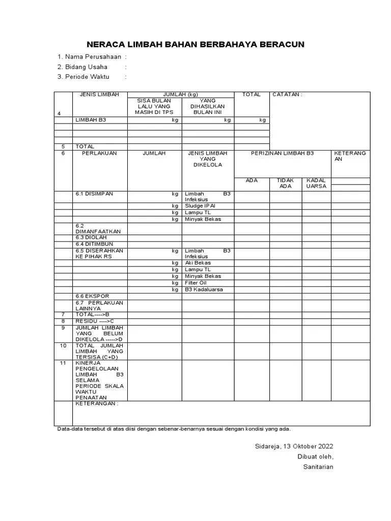 Neraca Limbah B3 | PDF