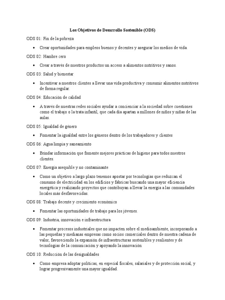 Los Objetivos De Desarrollo Sostenible ODS | PDF | Sustentabilidad | Economias