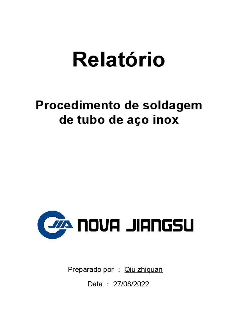 Procedimento De Soldagem De Tubo De Aço Inox-20220827 | PDF | Materiais | Química