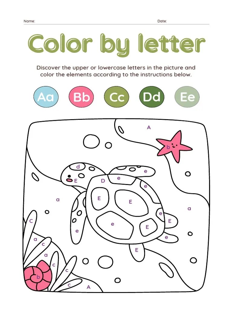 Color by letter worksheet set