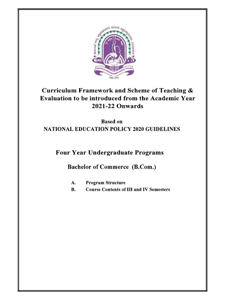 BCOM 3rd And 4th Sem Syallbus NEP | PDF | Regression Analysis ...