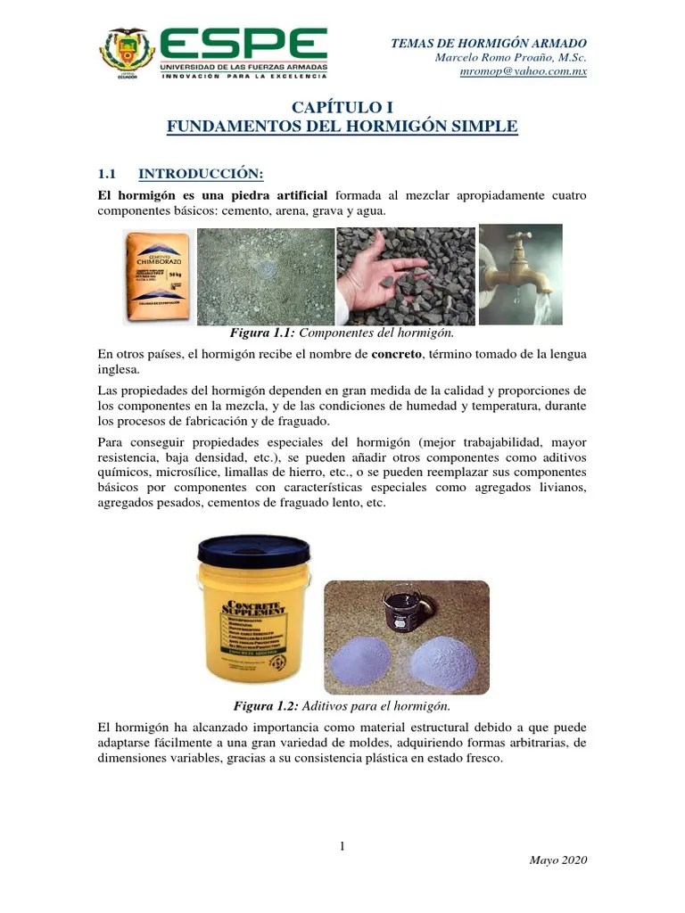 Hormigon01 Hormigon Simple | PDF | Hormigón | Cemento