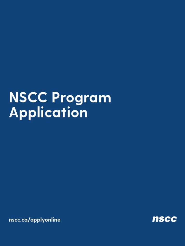 NSCC Application | PDF | University And College Admission | Credit Card